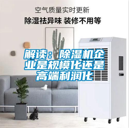 解讀：除濕機企業(yè)是規(guī)?；€是高端利潤化