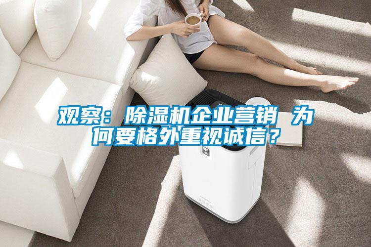 觀察：除濕機企業(yè)營銷 為何要格外重視誠信？