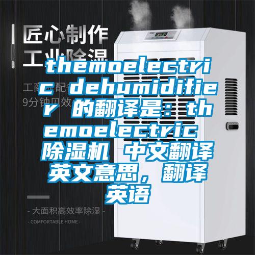 themoelectric dehumidifier 的翻譯是：themoelectric 除濕機(jī) 中文翻譯英文意思，翻譯英語