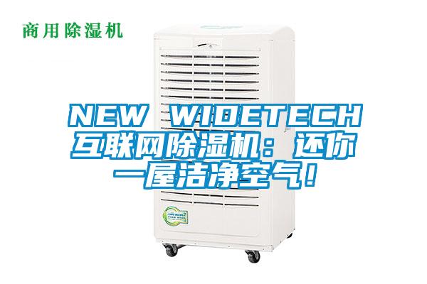 NEW WIDETECH互聯(lián)網(wǎng)除濕機(jī)：還你一屋潔凈空氣！
