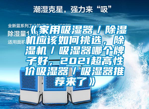 《家用吸濕器／除濕機(jī)應(yīng)該如何挑選，除濕機(jī)／吸濕器哪個(gè)牌子好，2021超高性價(jià)吸濕器／吸濕器推薦來(lái)了》