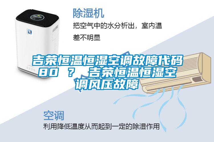 吉榮恒溫恒濕空調(diào)故障代碼80 ？ 吉榮恒溫恒濕空調(diào)風(fēng)壓故障