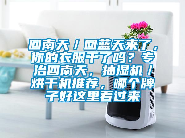 回南天／回藍天來了，你的衣服干了嗎？專治回南天，抽濕機／烘干機推薦，哪個牌子好這里看過來