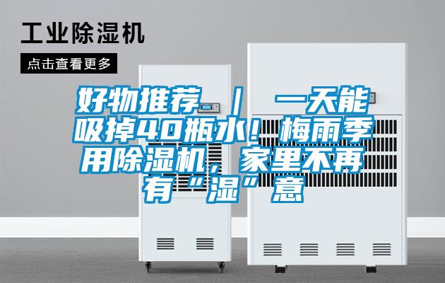 好物推薦 ｜ 一天能吸掉40瓶水！梅雨季用除濕機，家里不再有“濕”意