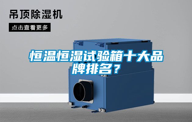恒溫恒濕試驗箱十大品牌排名？