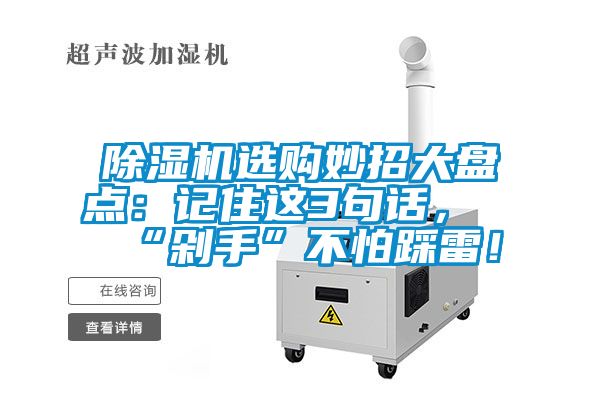 除濕機(jī)選購妙招大盤點(diǎn)：記住這3句話，“剁手”不怕踩雷！